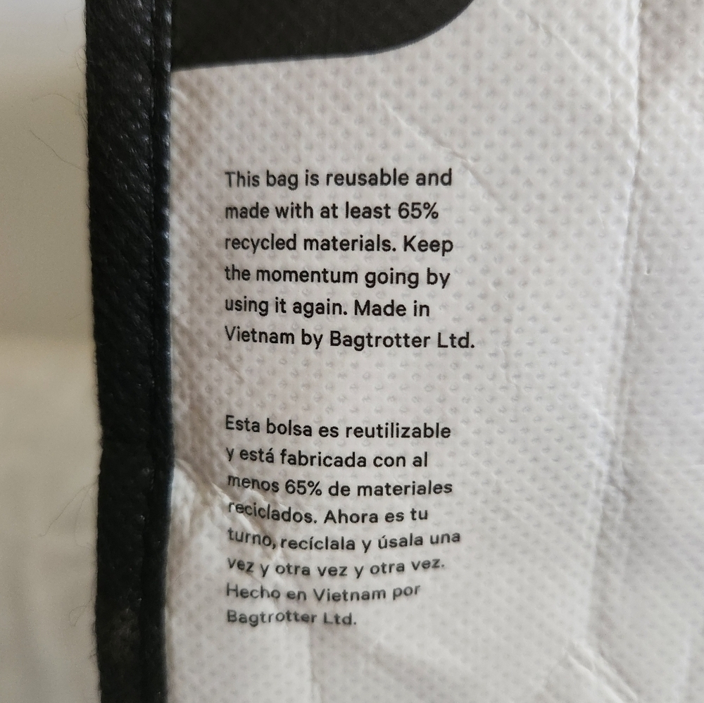 Lululemon Holiday Special Edition Black White Small Reusable Carryall Tote Bag - Picture 8 of 11